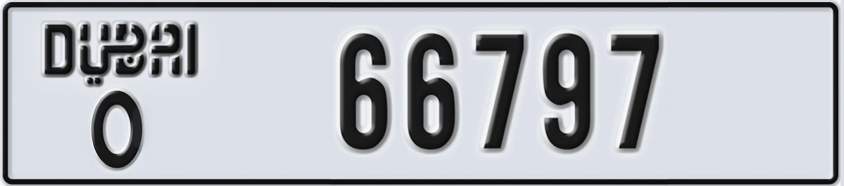 UAE License Plate Dubai O 66797