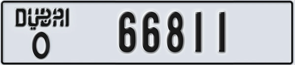 UAE License Plate Dubai O 66811