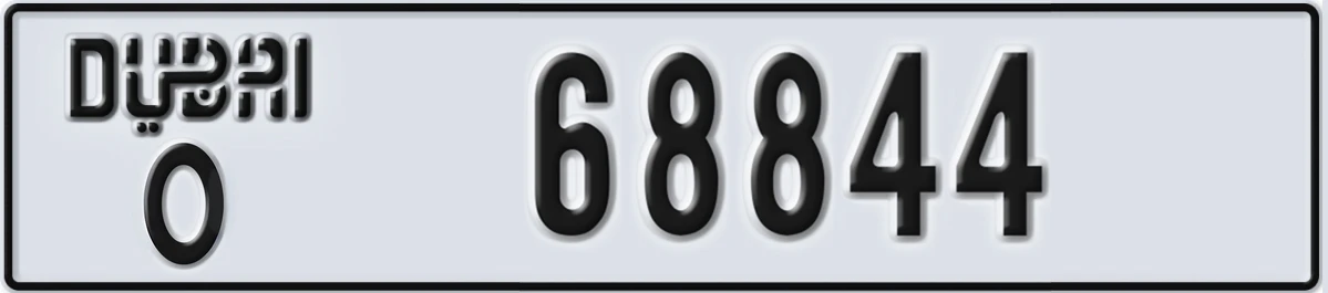 UAE License Plate Dubai O 68844