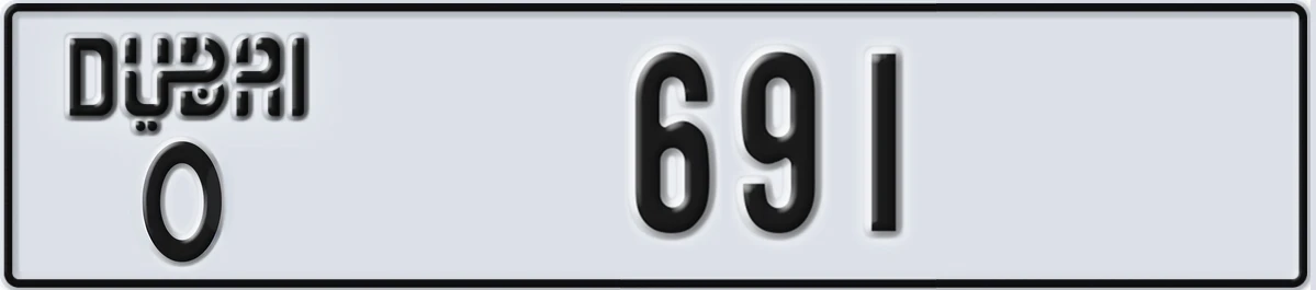 UAE License Plate Dubai O 691