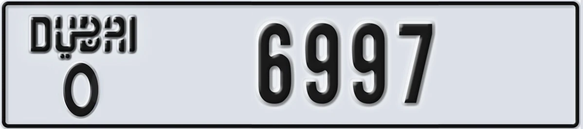 UAE License Plate Dubai O 6997