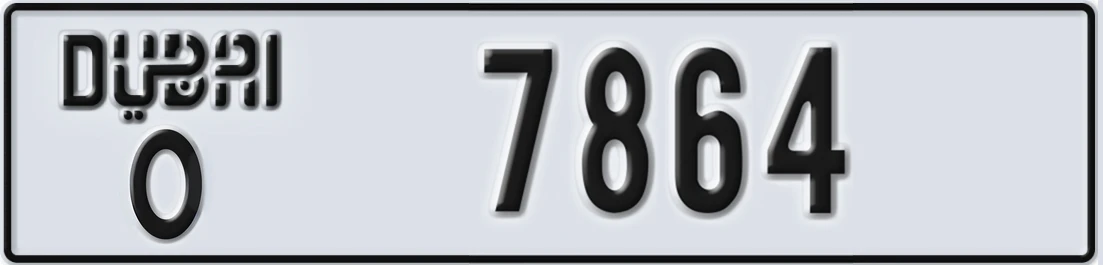 UAE License Plate Dubai O 786X4