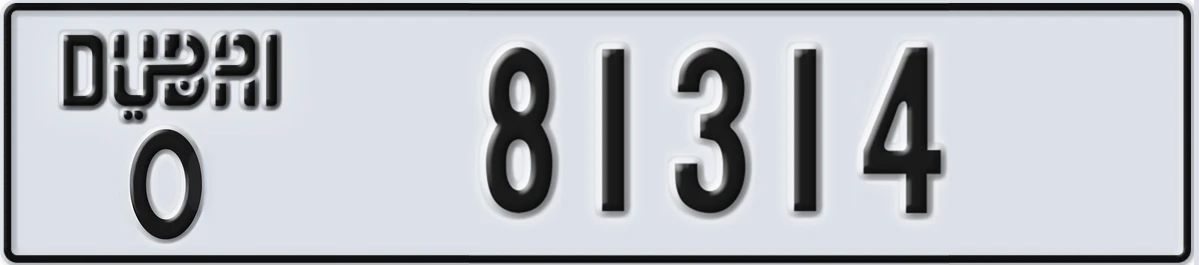UAE License Plate Dubai O 81314