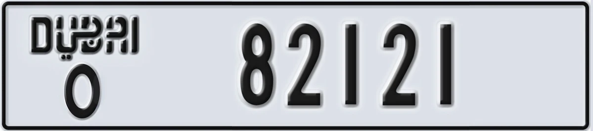 UAE License Plate Dubai O 82121