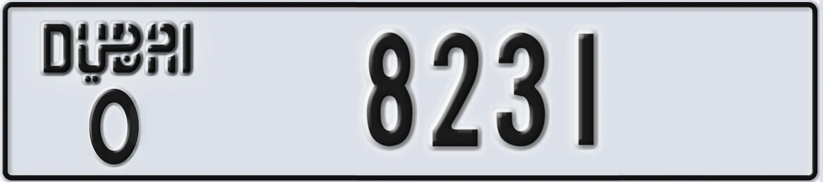UAE License Plate Dubai O 8231