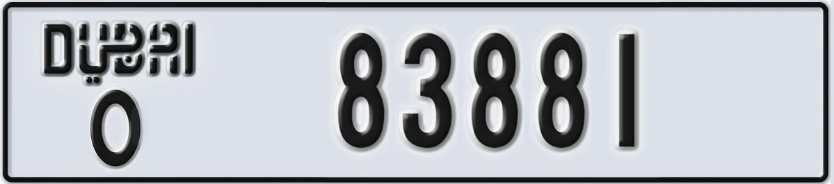 UAE License Plate Dubai O 83881