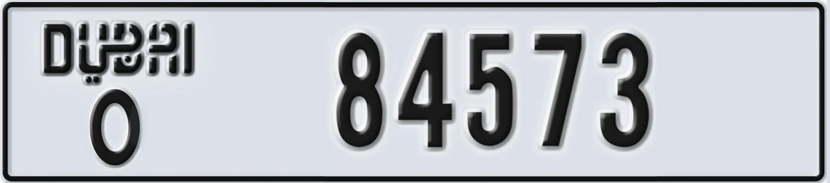 UAE License Plate Dubai O 84573