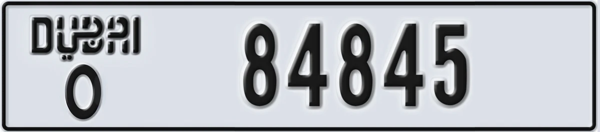UAE License Plate Dubai O 84845