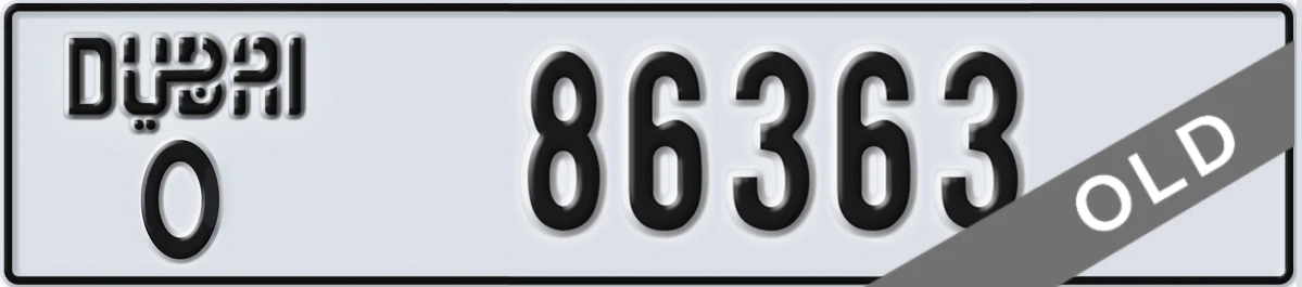 UAE License Plate Dubai O 86363
