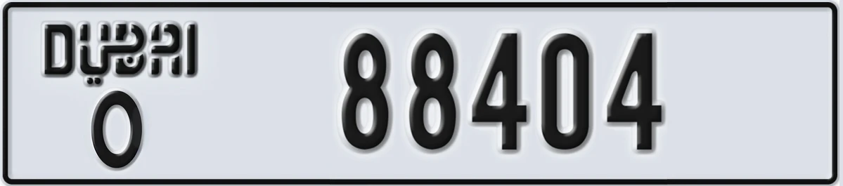 UAE License Plate Dubai O 88404