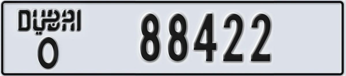 UAE License Plate Dubai O 88422