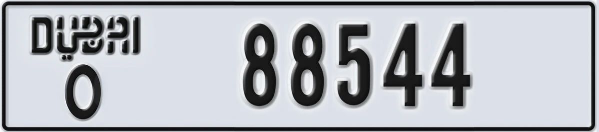 UAE License Plate Dubai O 88544