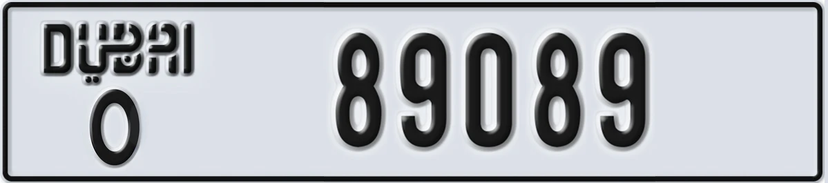 UAE License Plate Dubai O 89089
