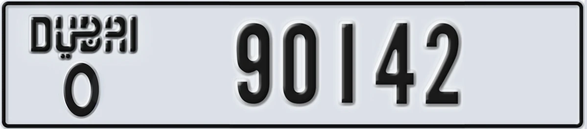 UAE License Plate Dubai O 90142