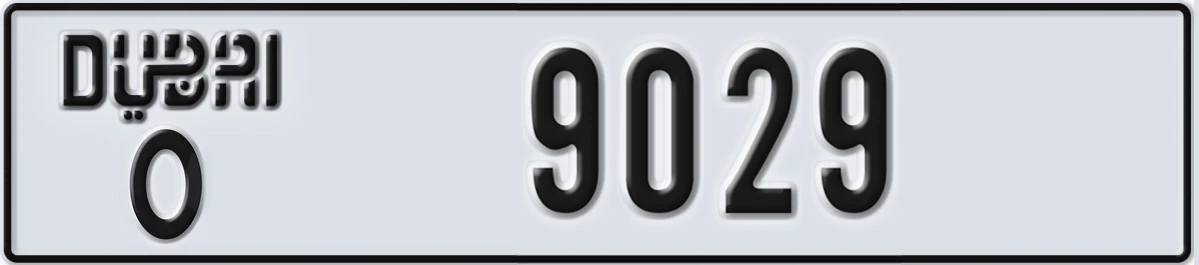 UAE License Plate Dubai O 9029