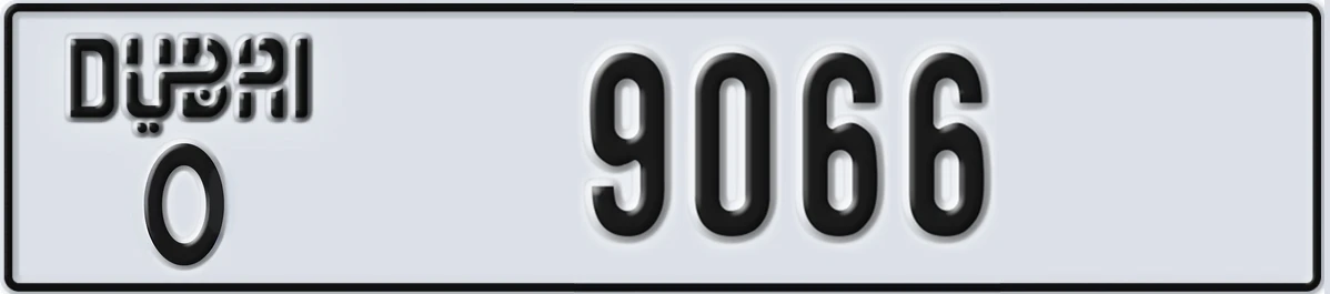 UAE License Plate Dubai O 9066