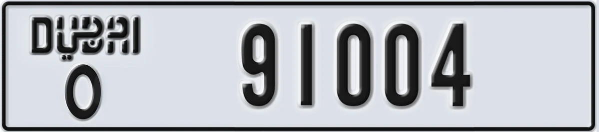 UAE License Plate Dubai O 91004