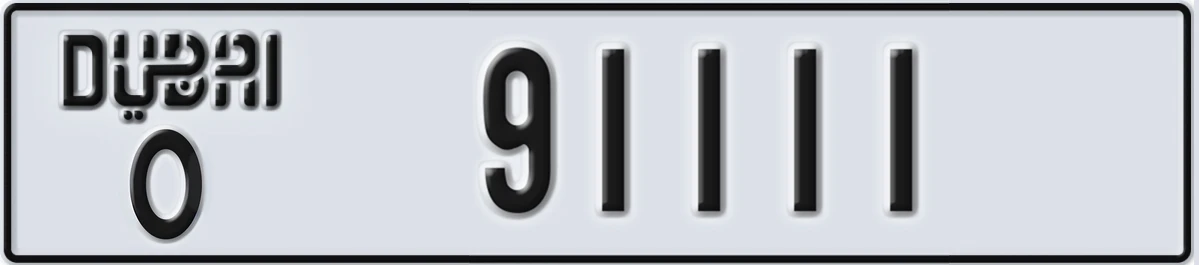 UAE License Plate Dubai O 91111