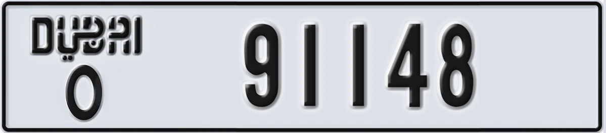 UAE License Plate Dubai O 91148