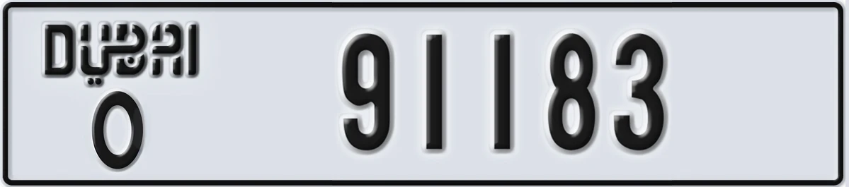 UAE License Plate Dubai O 91183