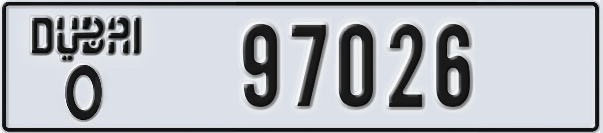 UAE License Plate Dubai O 97026