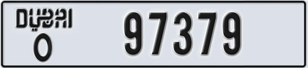 UAE License Plate Dubai O 97379