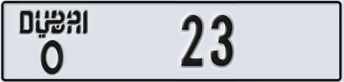 UAE License Plate Dubai O X23