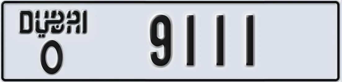 UAE License Plate Dubai O X9111