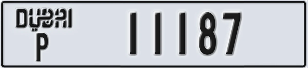 UAE License Plate Dubai P 11187