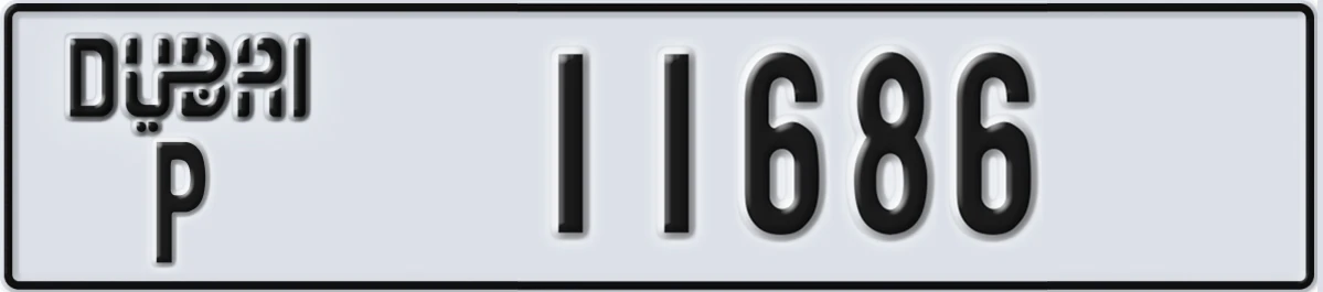 UAE License Plate Dubai P 11686