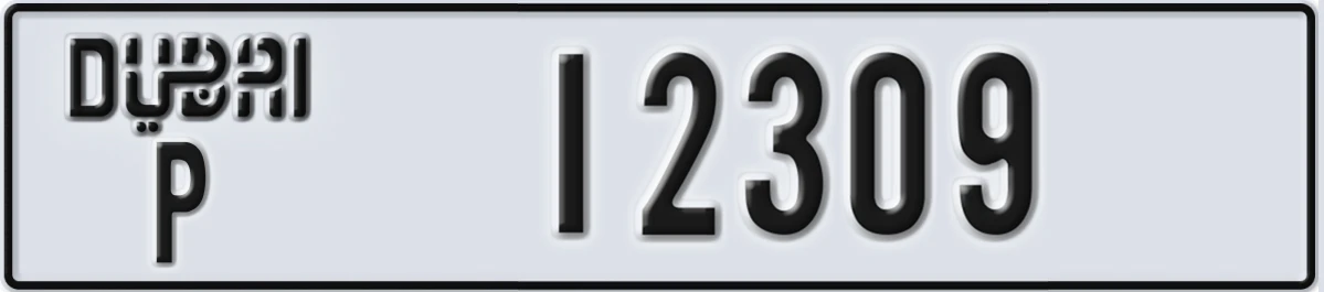 UAE License Plate Dubai P 12309