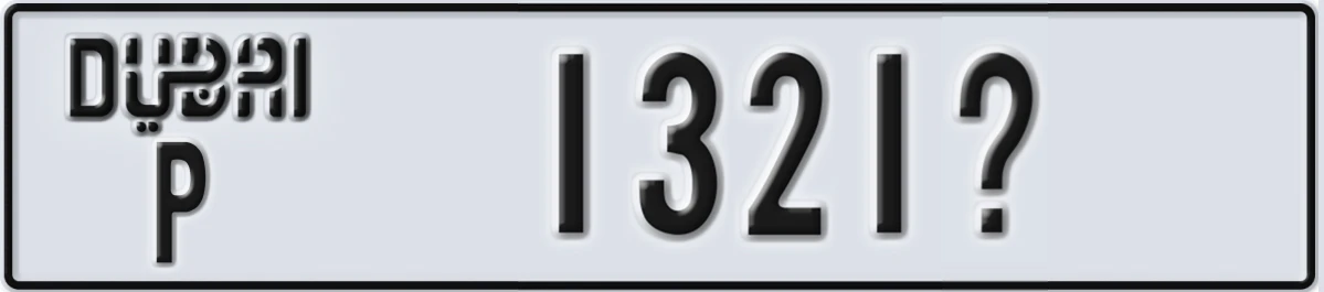 UAE License Plate Dubai P 1321@