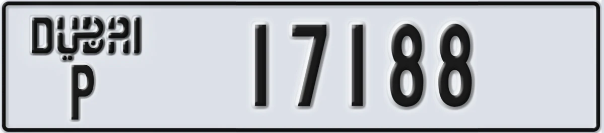 UAE License Plate Dubai P 17188