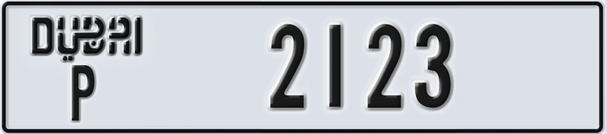 UAE License Plate Dubai P 2123