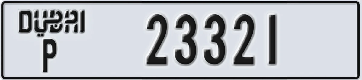UAE License Plate Dubai P 23321