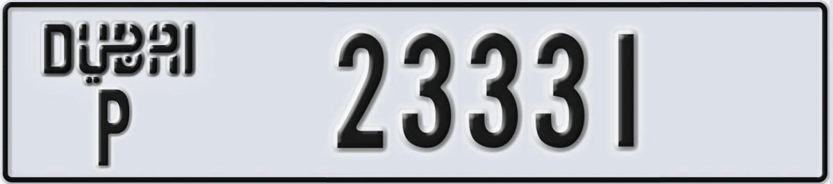 UAE License Plate Dubai P 23331