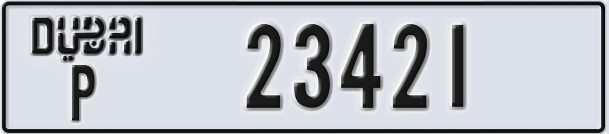UAE License Plate Dubai P 23421