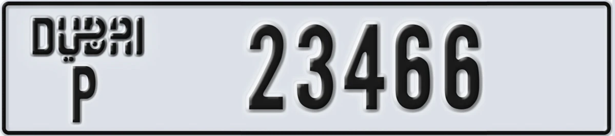 UAE License Plate Dubai P 23466