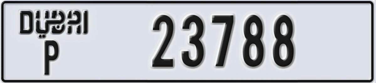 UAE License Plate Dubai P 23788