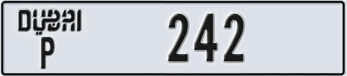 UAE License Plate Dubai P 242