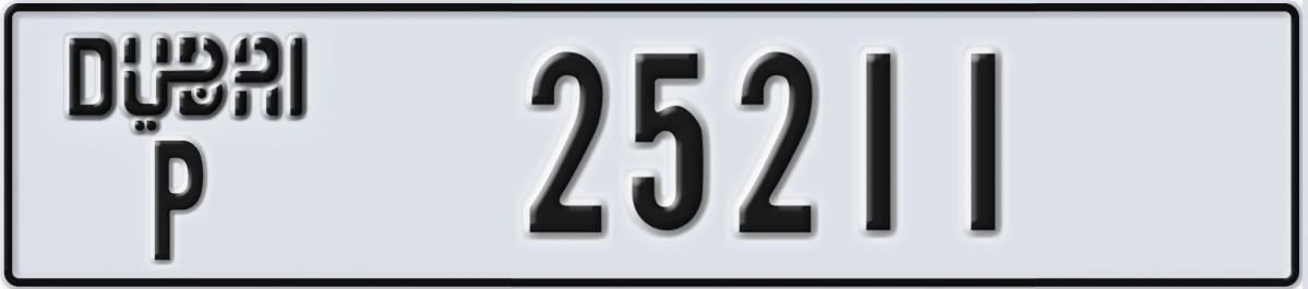 UAE License Plate Dubai P 25211