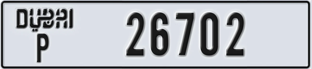 UAE License Plate Dubai P 26702