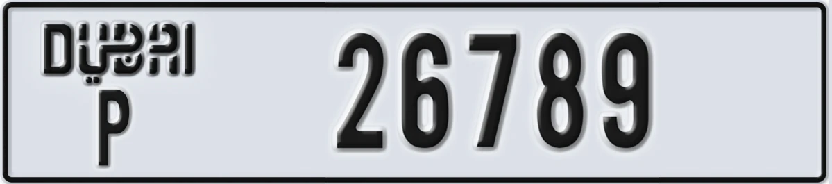 UAE License Plate Dubai P 26789