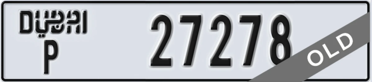 UAE License Plate Dubai P 27278