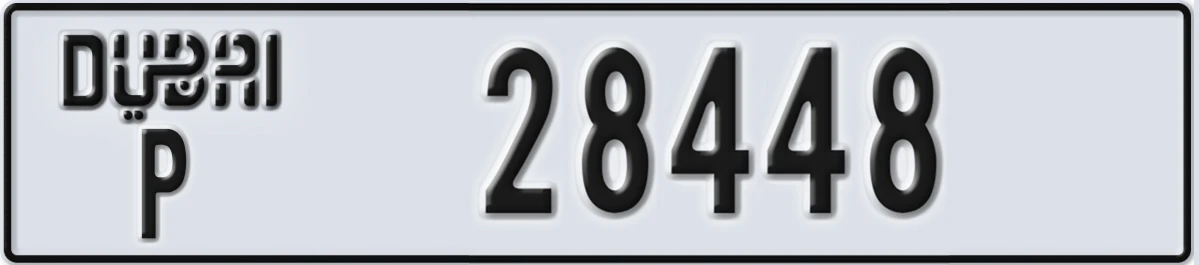 UAE License Plate Dubai P 28448