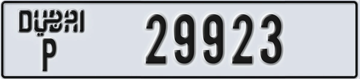 UAE License Plate Dubai P 29923
