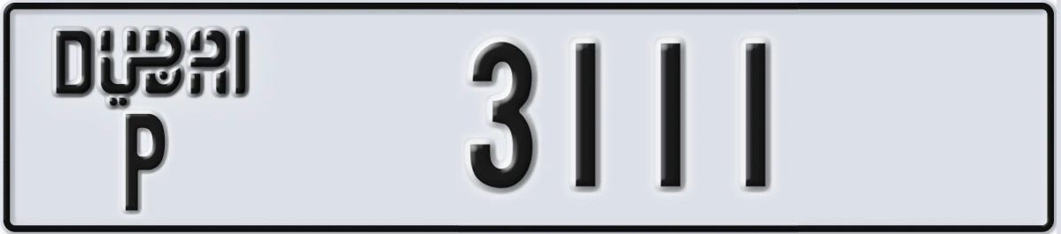 UAE License Plate Dubai P 3111