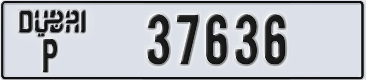 UAE License Plate Dubai P 37636