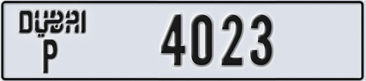 UAE License Plate Dubai P 4023