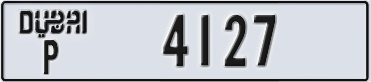 UAE License Plate Dubai P 4127